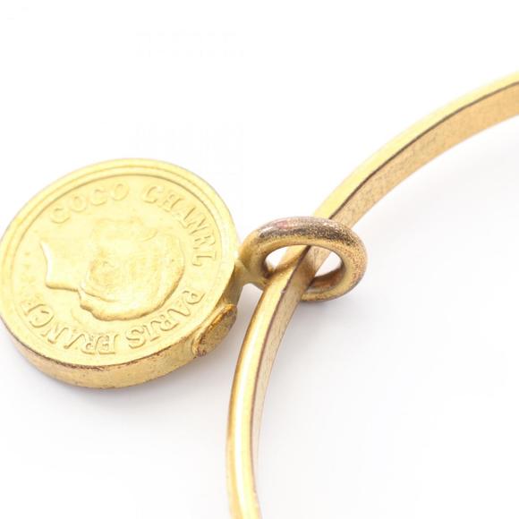 CHANEL Authentic Gold Logo Bracelet